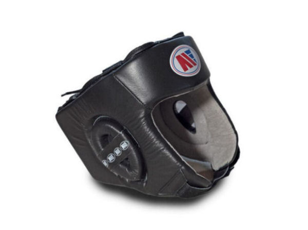 Main Event Boxing Childrens Leather Training Head Guard Black